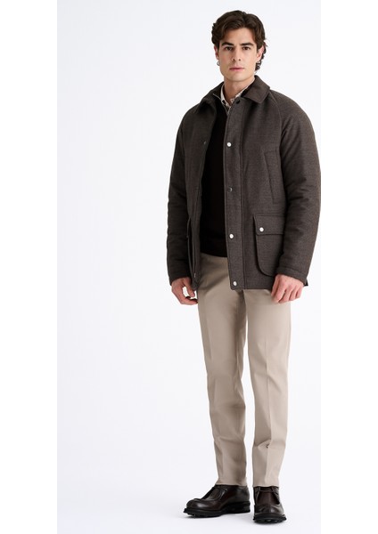 Erkek Kahverengi Yün Kaşmir Karışımlı Mont modelleri