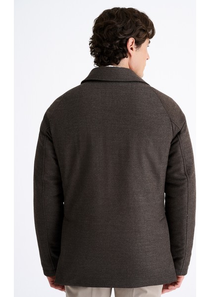Erkek Kahverengi Yün Kaşmir Karışımlı Mont indirimleri