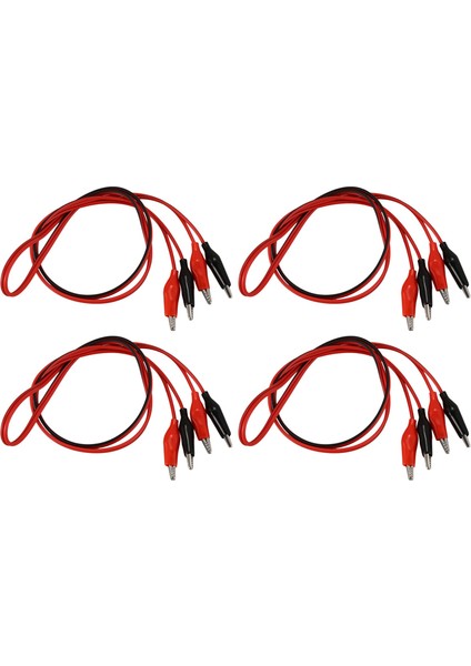 4x 1m Çift Uçlu Timsah Klipsleri Testi Kurşun Atlama Kablosu (Yurt Dışından)