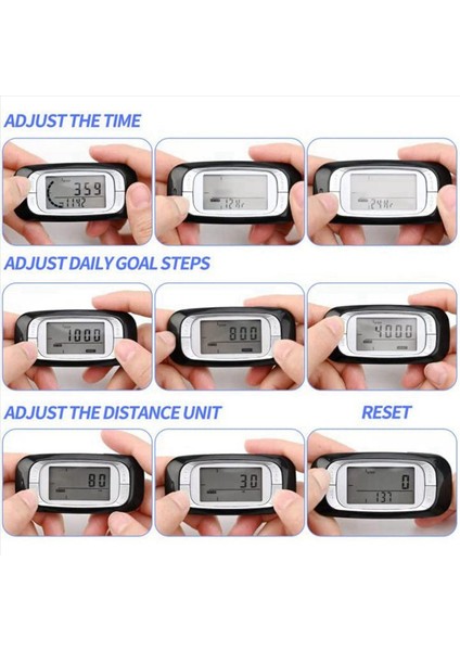 Yürüyüş Için 2x Pedometre Klipsli Ekran Pedometresi ve Kordon Basit Yürüyüş Adımı Sayacı Doğru 3D Pedometre (Yurt Dışından) fiyatları