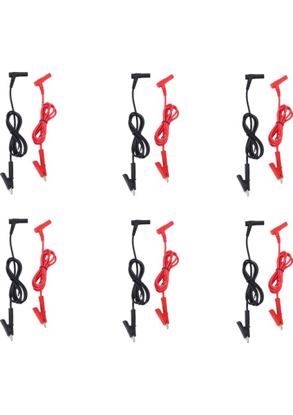 6 Çift Muz Fişine Timsah Klipsli Testi Kurşun Timsah Klipsli Lab (Yurt Dışından)