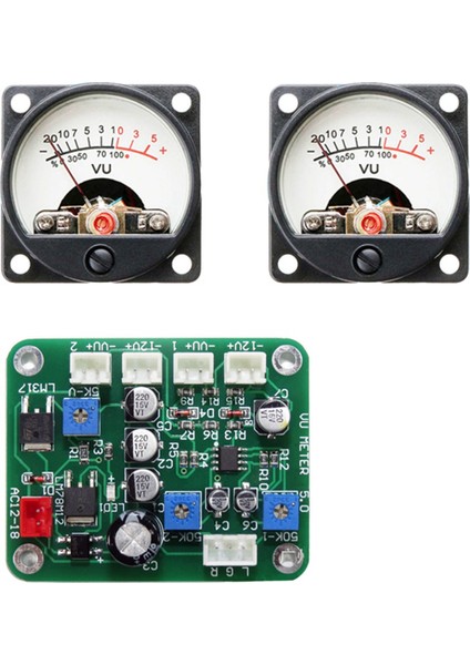 Vu Seviye Ses Seter Stereo Amplifikatör Kart+2pcs Vu Metre 9-12V Dc Stereo Amplifikatör Kartı Seviye Göstergesi (Yurt Dışından)