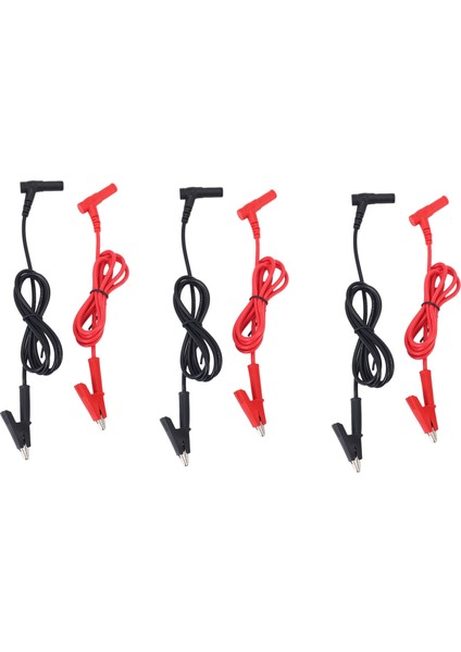 3 Çifte Muz Tapma Timsah Test Kue Test Kurşun Timsah Klipsi Laboratuvar Test Kablosu Muzlu Tapa Ağır Dergisi 1m Uzunluğunda (Yurt Dışından)