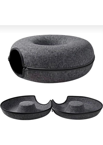 Kedi Yatağı -Donut Kedi Tüneli -Kedi Oyun Alanı- Fermuarlı 2 Parçalı -60*60*28 - Yurtdışından Ithal fırsatları