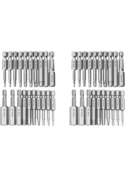 40PCS Hex Kafa Anahtarı Matkap Bit Seti Shank Hızlı Bırakma Manyetik Tornavida Bitleri Seti (Metrik +Sae) (Yurt Dışından)