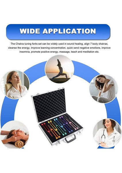 Çakra Tuning Çatal Şifa Ses Terapisi Vücut Tutma Kauçuk Mallet Anahtar Temizlik Bezi ve Alüminyum Kutusu (Yurt Dışından) indirimleri