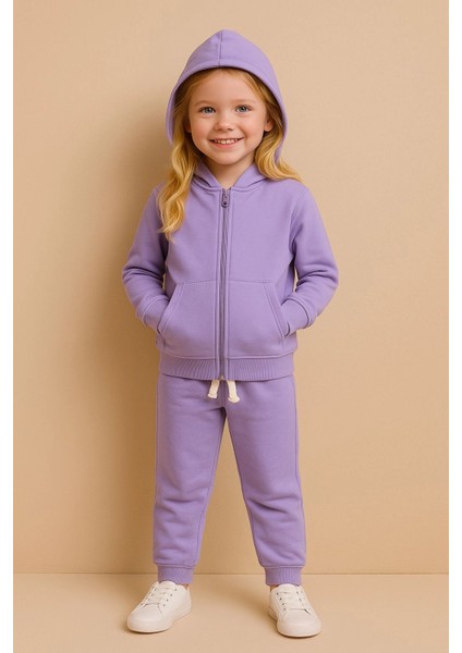 Kapşonlu Kız Çocuk Takım 20411-1