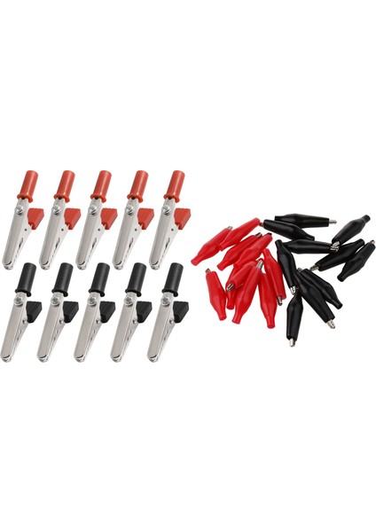 20 Pcs Siyah Kırmızı Yumuşak Plastik Kaplamalı Test Probu Timsah Test Klipsi ve 10 Pcs 2 0mm Lehim Fitil Çıkartma Desoldering (2set) (Yurt Dışından)