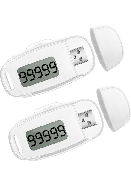 2pcs 3D Pedometre Step Septa Sayacı USB Şarj Edilebilir Klip ve Kiraplı USB Şarj Edilebilir Adım Izleyici (Yurt Dışından)