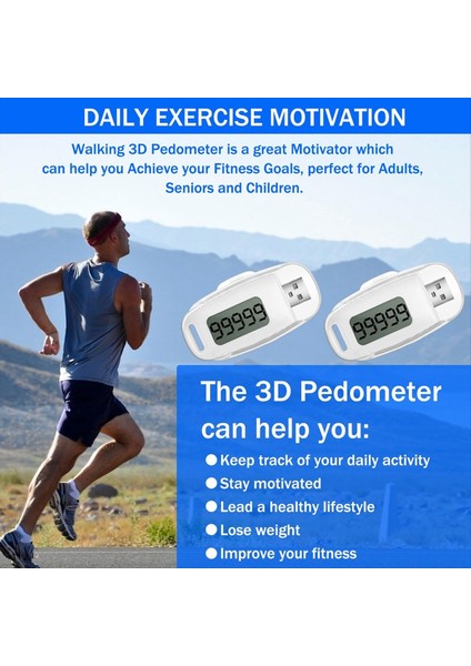2pcs 3D Pedometre Step Septa Sayacı USB Şarj Edilebilir Klip ve Kiraplı USB Şarj Edilebilir Adım Izleyici (Yurt Dışından) fiyatları