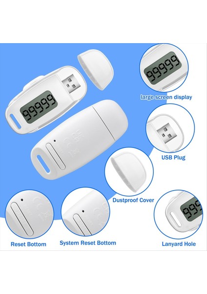 2pcs 3D Pedometre Step Septa Sayacı USB Şarj Edilebilir Klip ve Kiraplı USB Şarj Edilebilir Adım Izleyici (Yurt Dışından) fırsatları