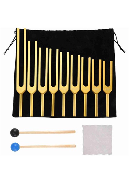 Tuning Çatal Seti - 9 Çakra Ses Terapisi Vücut Zihin ve Ruhu Mükemmel Uyumda Iyileştirmek Için Tuning Çatalları - Altın (Yurt Dışından) modelleri
