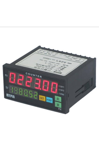 Mypin Fh8-6crrb Çift Ekran Dijital Sayacı 6 Basamaklar Işık Yayan Diyot Ac/dc Uzunluk Metre Siyah (Yurt Dışından)