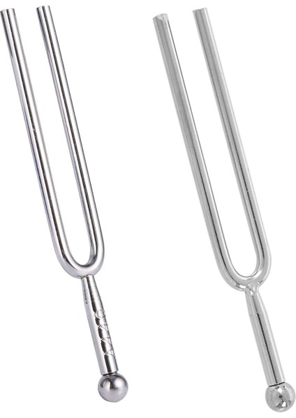 2 Adet Yumuşak Kabuklu ve C523 Enstrüman Tuner Gümüş Tonu Metal Ayarlama Çatalı 440 Hz ve 523Hz (Yurt Dışından)