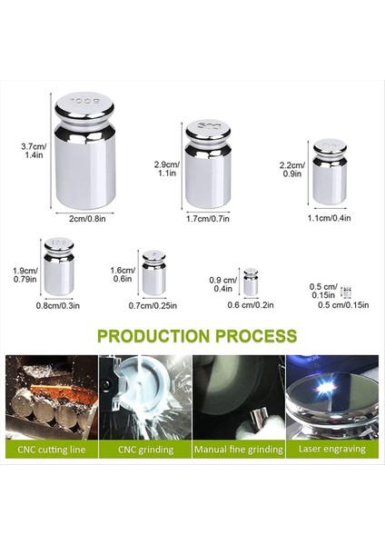 7 Pc Kalibrasyon Ağırlıkları Dijital Ölçek ve Mücevher Için 1G-100G Karbon Çelik Seti (Yurt Dışından) modelleri