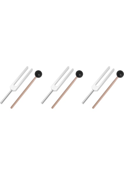 3x Alüminyum Alaşım + Ahşap Ayarlama Çatal Çakra Çekiç Top Diyagnostik 528Hz Mallet Set Sinir Sistemi Ayarlama Çatalı ile (Yurt Dışından)