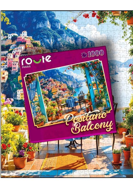 Romantik Balkon Temalı Puzzle (1000 Parça) 48×68 cm