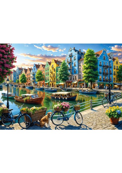 Amsterdam Da Bahar Temalı Puzzle (1000 Parça) 48×68 cm modelleri