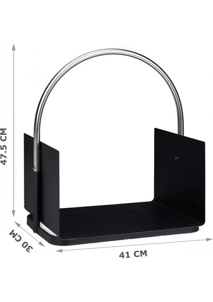 Gümüş Premium Metal Saplı Metal Odunluk Standı-Firewood Rack Basket indirimleri