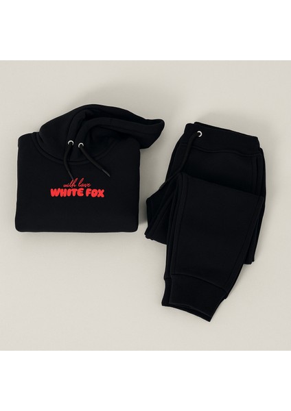 Unisex Kız/Erkek Çocuk Pamuk Kapüşonlu White Fox Baskılı Yüksek K indirimleri