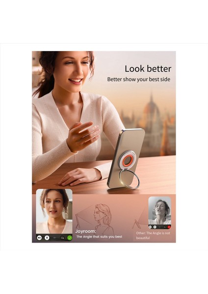 Joyroom Manyetik Yüzük Telefon Tutucu Kickstand Silikon Yüzük Manyetik Telefon Kavrama Tutucu Iphone 15 14 13 12 Pro Max (Yurt Dışından) fırsatları