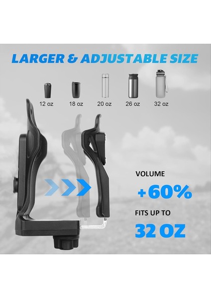 Yükseltilmiş Ayarlanabilir Motosiklet Atv Fincan Tutucu Büyük Su Şişesi Tutucu Montaj Motosiklet Içecek Tutucu (Yurt Dışından) fırsatları