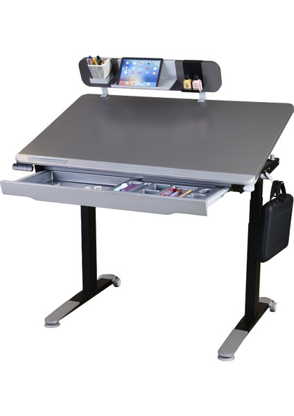 Omni Standart Elektrikli Çalışma Masası, Eğim ve Yükseklik Ayarlı Ofis Masası, Modern Oyuncu ve Bilgisayar Masası