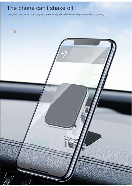 360 ° Dönen Katlanabilir Manyetik Araba Telefon Tutucu Cep Telefon Montaj Standı Gps Alaşımlı Tutucular Için Destek Mıknatıs Siyah (Yurt Dışından)