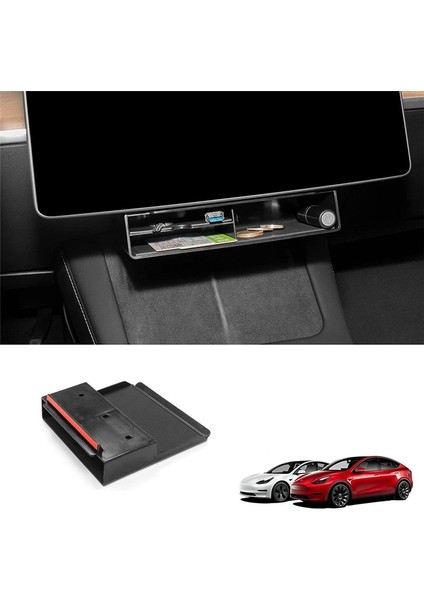 Tesla Model 3 Model Y 2021-2023 Aksesuarlar Için Ekran Depolama Organizatör Kutusu Anahtar Kart Gadget Depolama Büyük Alan (Yurt Dışından) fiyatları