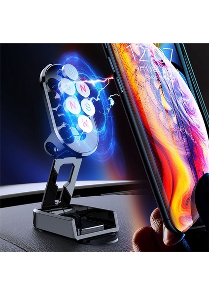 Evrensel 720 ° Rotasyon Katlanabilir Manyetik Emme Araç Telefon Tutucu Siyah (Yurt Dışından) fiyatları