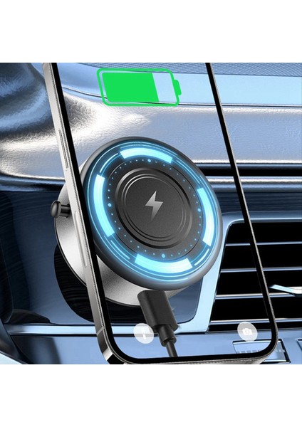15W Kablosuz Şarj Akıllı Cep Telefonu Tutucu Manyetik Vakum Adsorpsiyon Araç Kablosuz Hızlı Şarj Siyah (Yurt Dışından) modelleri