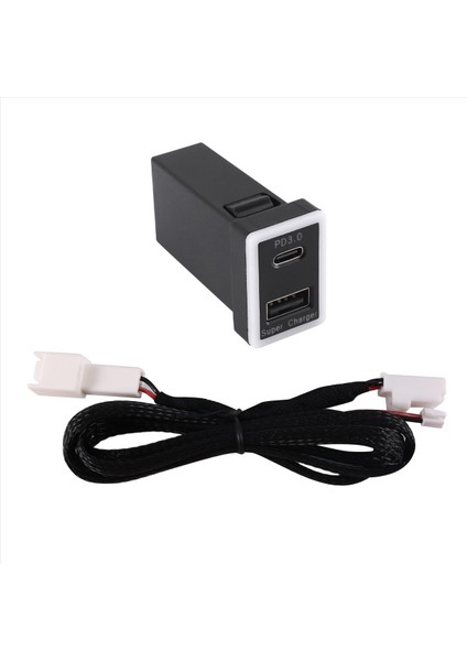 Araba Şarj Cihazı Type-C Type Pd+Usb Qc3 0 Toyota Gm Için Cep Telefonu Şarj Cihazı Için Çift Soket 33 5X23MM (Yurt Dışından)