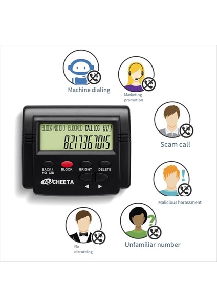Çağrı Bloker 2000 Grup Kapasiteli LCD ile Kapasiteli Arama Blokeri Boşluk Karşıtı Gelen Çağrı Telefon Engelleyicisi (Yurt Dışından) fiyatları