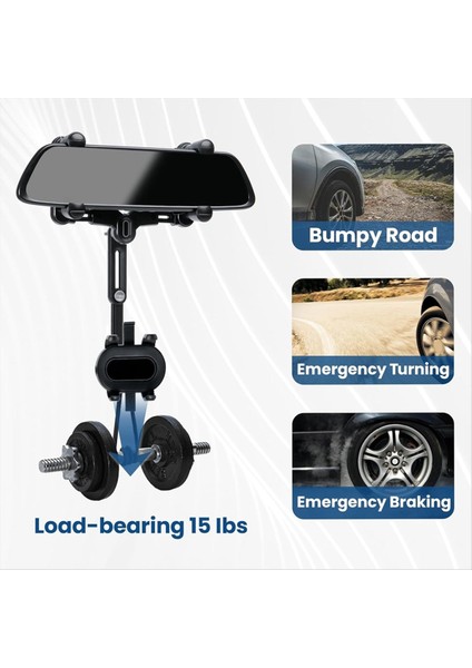 Araba Için Dikiz Ayna Telefonu Tutucu 360 ° Döndürülebilir ve Geri Çekilebilir Araba Telefon Tutucusu 4 Pençe Daha Kararlı Telefon Montajı (Yurt Dışından) indirimleri