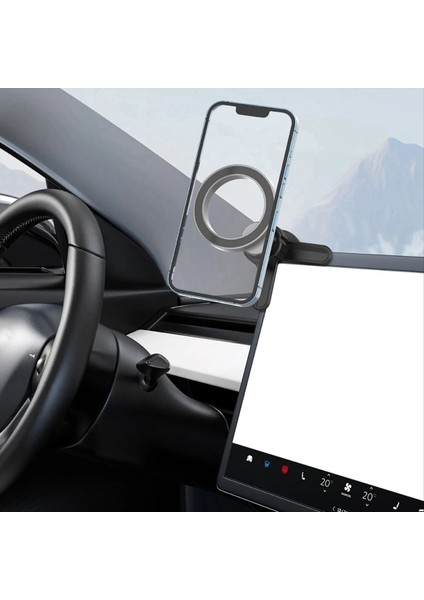 Tesla Için Uygun Model 3 Y Manyetik Telefon Tutucu Dönen Telefon Tutucu Araba Navigasyon Ekranı Telefon Tutucu Tip A (Yurt Dışından) fiyatları