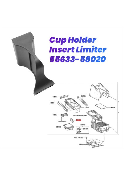 Toyota Alphard 20 Serisi 2008-2014 Için Toyota Alphard 20 Serisi Için Araç Ön Konu Tutucu Insert Sınırlayıcı 55633-58020 (Yurt Dışından) modelleri