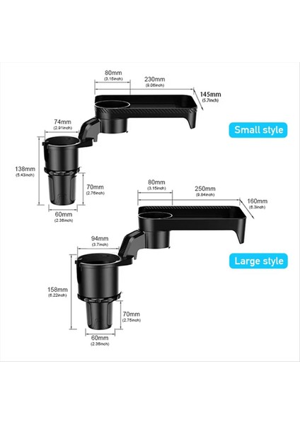 Premium Araba Kupası Tutucu Genişletici Yiyecek ile Çok Fonksiyonlu Içecek Tutucu Tablo 360 Derece Ayarlanabilir Temel Tepsisi Snack L Için (Yurt Dışından) fiyatları