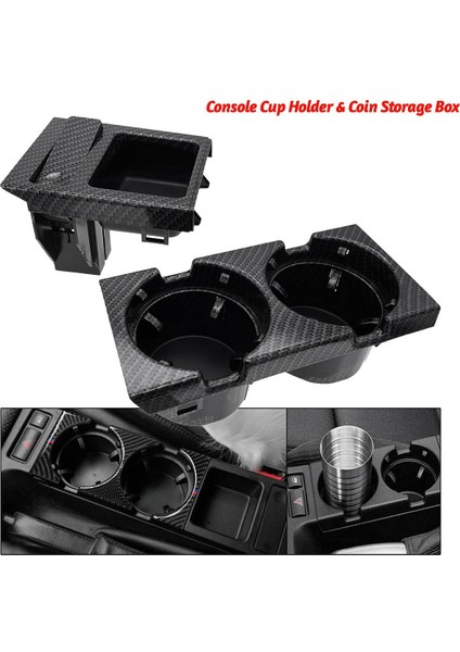 Araba Merkezi Konsol Su Kupası Tutucu ve Para Depolama Kutusu 51168217953 Bmw E46 3 Serisi 99-06 51168217955 51168248504 A (Yurt Dışından) modelleri