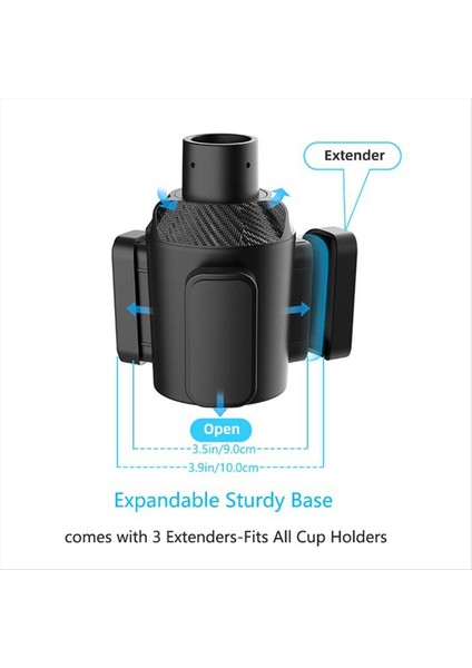 3 Arada 1 Çok Fonksiyonlu Araba Içecekleri Tutucu Fincan Tutucu Genişletici Adaptörü Dönen Ayarlanabilir Taban Depolama Rafı Araba Fincan Montajı (Yurt Dışından)