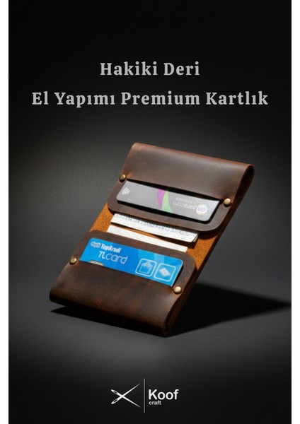 Skul El Yapımı Hakiki Deri Kartlık Cüzdan - Hediyelik El Yapımı Deri Kartlık Cüzdan