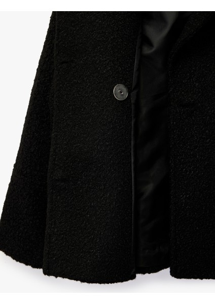 Uzun Kollu Kruvaze Yaka Düğmeli Cepli Buklet Kaban fırsatları