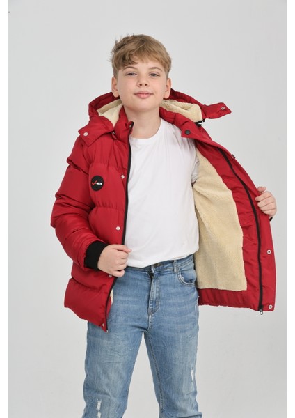 Erkek Çocuk Kışlık Yoğun Elyaf Dolum Iç Kısmı Polar Astarlı Kapüşonlu Erkek Mont Kaban modelleri