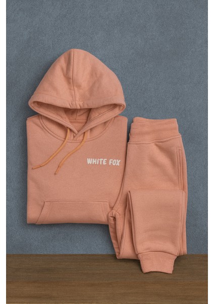 Unisex Kız/Erkek Çocuk Pamuk Kapüşonlu White Fox Baskılı Yüksek K fırsatları