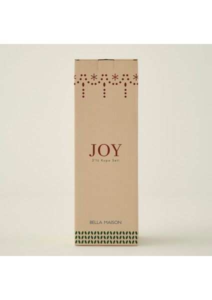 Joy Stoneware Yılbaşı 3'lü Kupa Seti Krem (390 cc) indirimleri