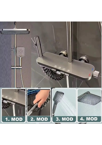 Antresit Fonksiyonel Yeni Nesil Akıllı Duş Sistem Piyano Banyo Batarya Robot Yağmurlama