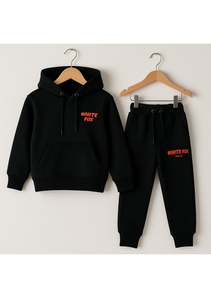 Unisex Kız/Erkek Çocuk Pamuk Kapüşonlu White Fox Baskılı Yüksek K modelleri