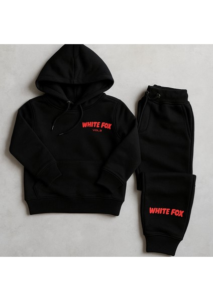 Unisex Kız/Erkek Çocuk Pamuk Kapüşonlu White Fox Baskılı Yüksek K indirimleri