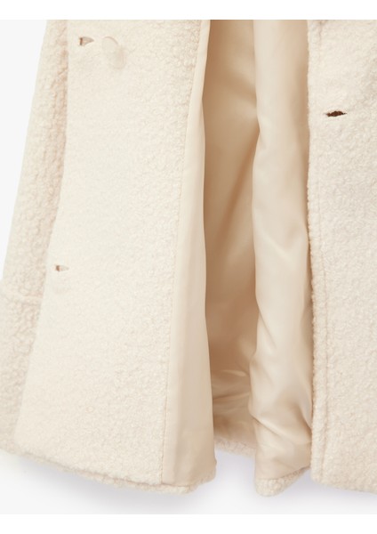 Uzun Kollu Kruvaze Yaka Düğmeli Cepli Buklet Kaban fırsatları