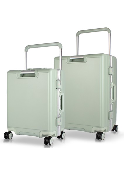 Luna Pc Policarbon 2'li Valiz Seti (Kabin ve Orta) Yeşil