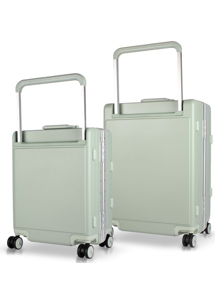 Luna Pc Policarbon 2'li Valiz Seti (Kabin ve Orta) Yeşil modelleri